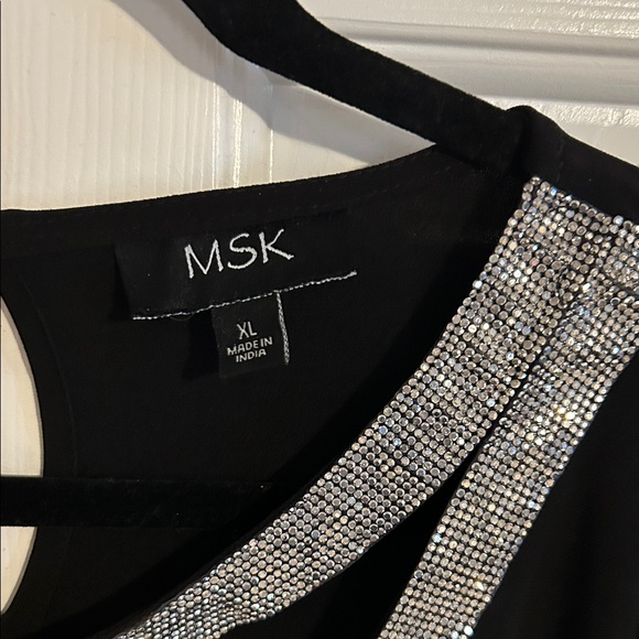 MSK Black Dress with Silver Detailing NWT Size XL - Picture 2 of 8